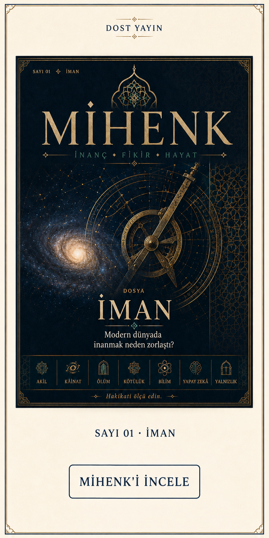 MİHENK Sayı 01 · İman dergisi